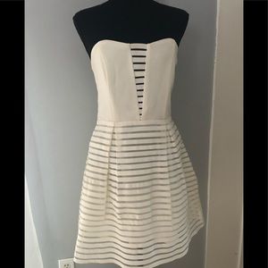 Ivory Fit Flare Mini Dress. Size M